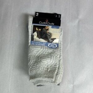 New Cuddl Duds Socks Women’s 2 Pack Gray Soft Leg Layering Crew Socks Casual